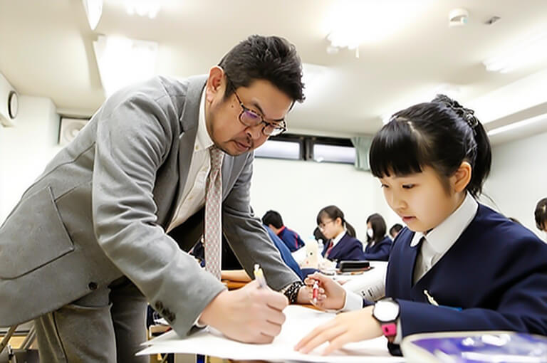 札幌の学習塾「現役予備校TANJI」の中学生コースの授業風景